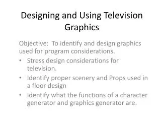 Designing and Using Television Graphics