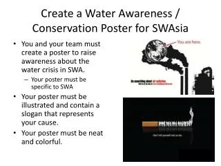Create a Water Awareness / Conservation Poster for SWAsia