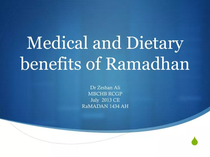 medical and dietary benefits of ramadhan