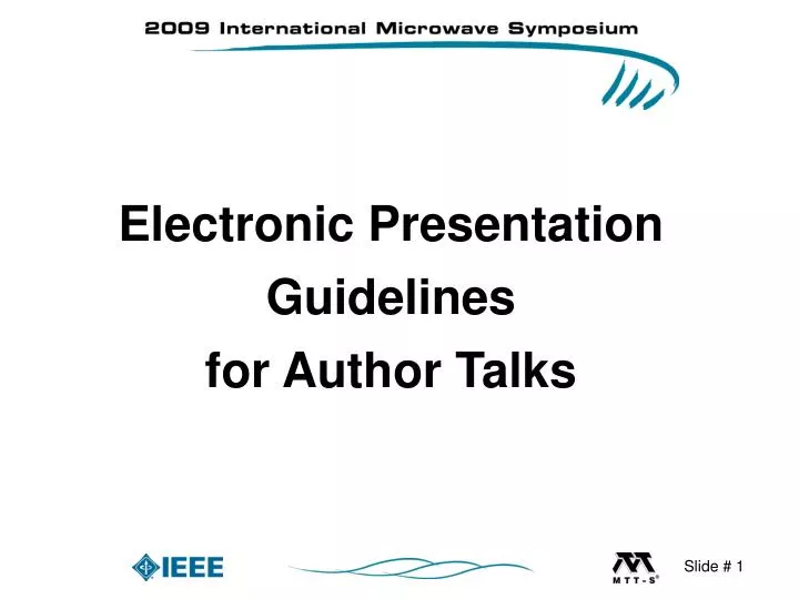 electronic presentation guidelines for author talks
