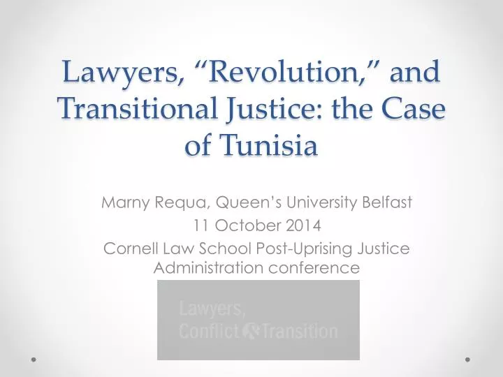 lawyers revolution and transitional j ustice the case of tunisia