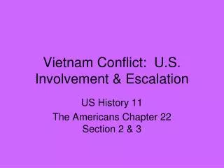 Vietnam Conflict: U.S. Involvement &amp; Escalation