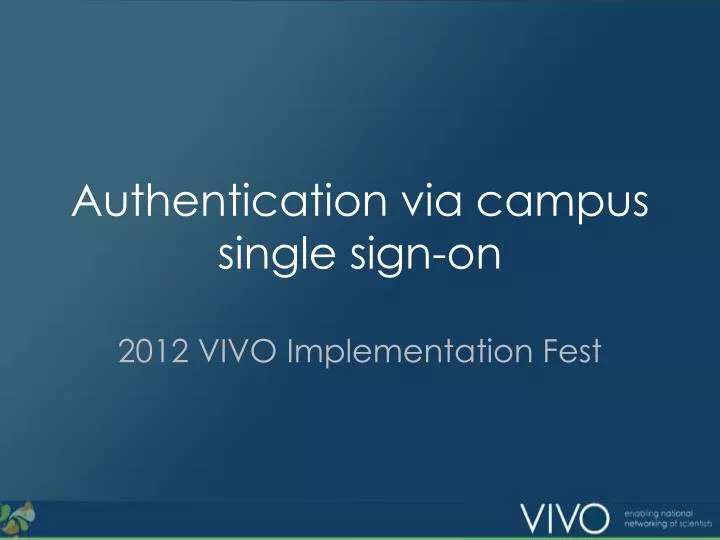 authentication via campus single sign on