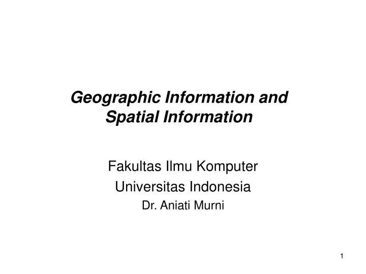 geographic information and spatial information