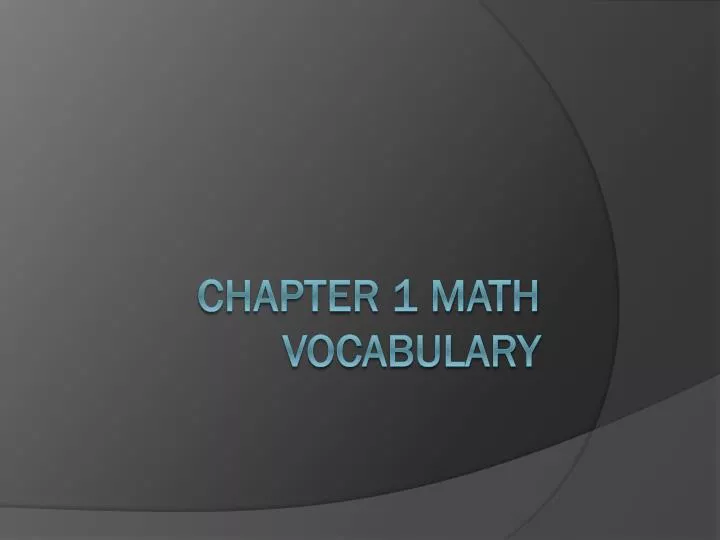 chapter 1 math vocabulary
