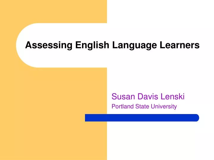 assessing english language learners