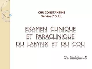 chu constantine service d o r l