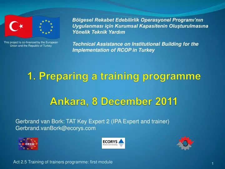 1 preparing a training programme ankara 8 december 2011