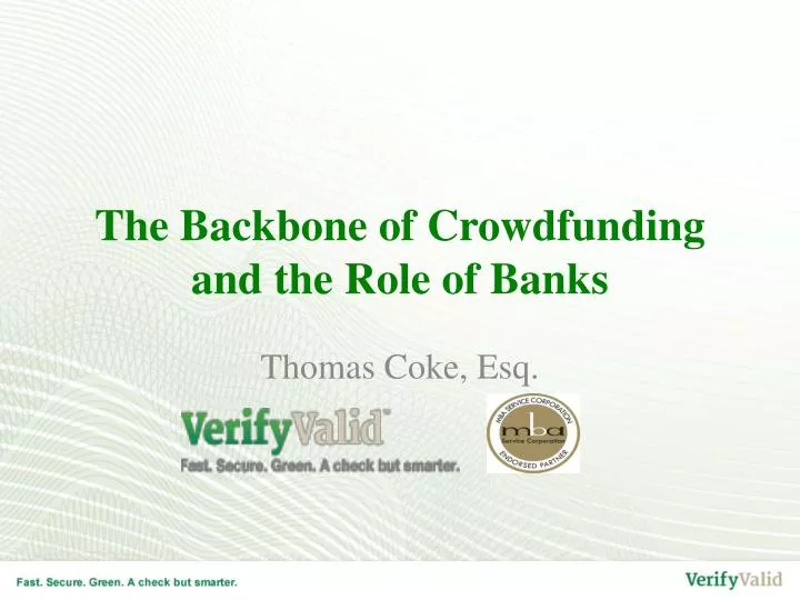 the backbone of crowdfunding and the role of banks