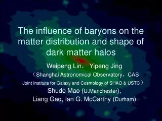 The influence of baryons on the matter distribution and shape of dark matter halos