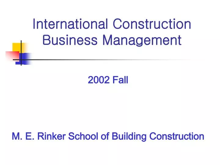 international construction business management
