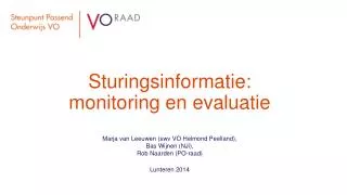 sturingsinformatie monitoring en evaluatie