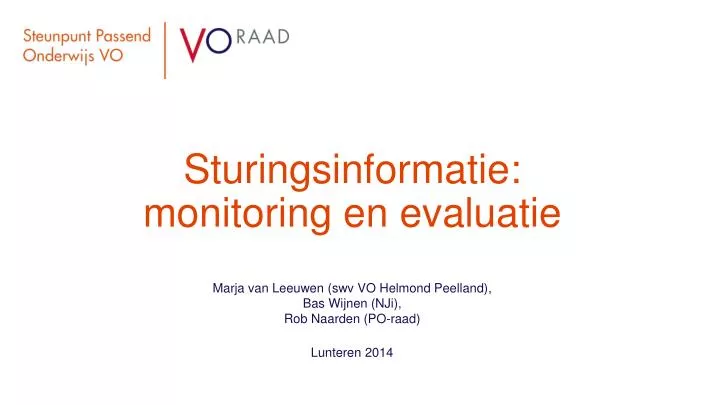 sturingsinformatie monitoring en evaluatie