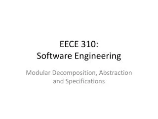 EECE 310: Software Engineering