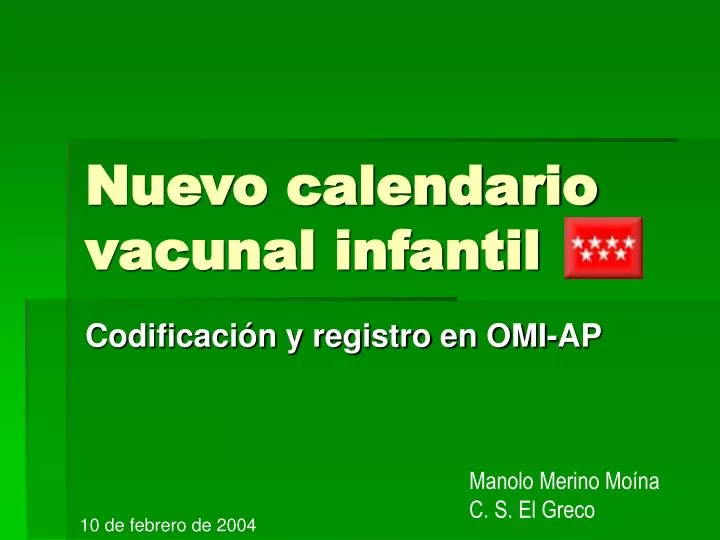 nuevo calendario vacunal infantil