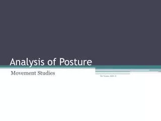 Analysis of Posture
