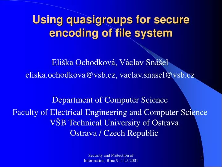 using quasigroups for secure encoding of file system