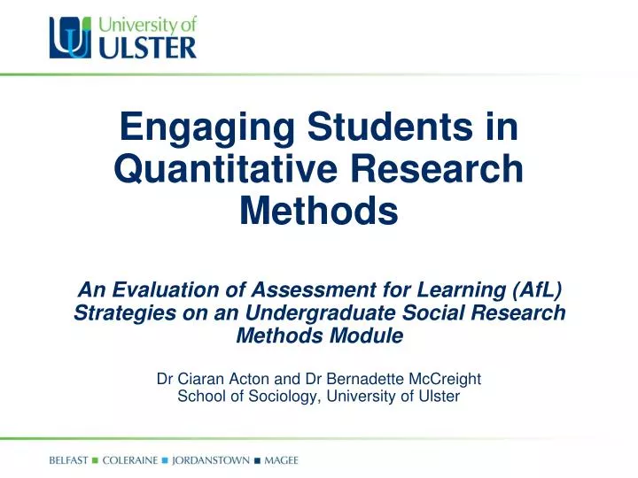 engaging students in quantitative research methods