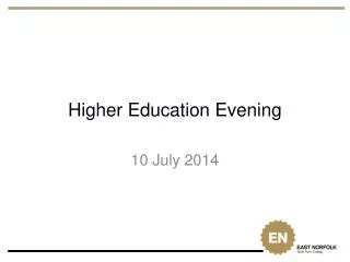 Higher Education Evening