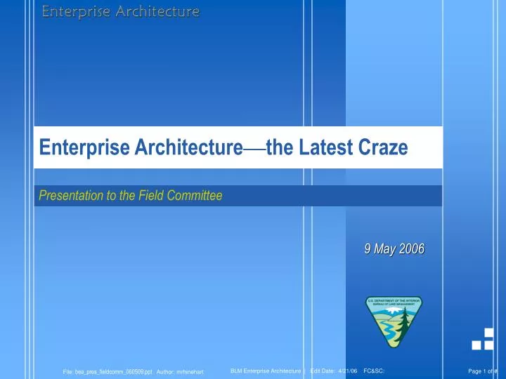 enterprise architecture the l atest craze