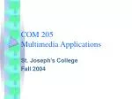 COM 205 Multimedia Applications