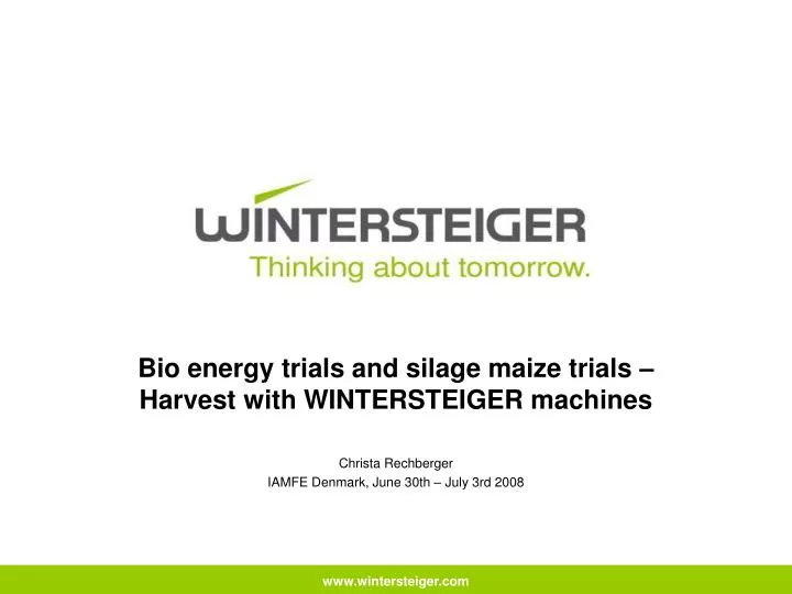 bio energy trials and silage maize trials harvest with wintersteiger machines