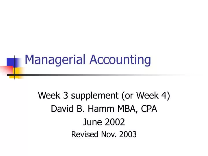 managerial accounting