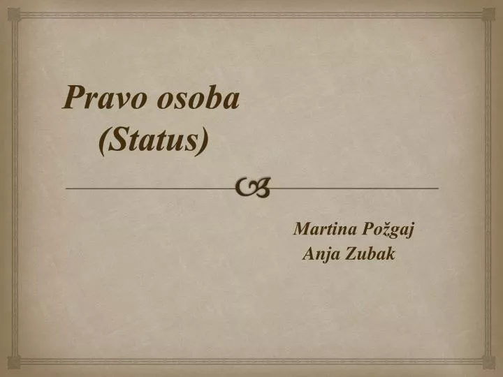 pravo osoba status