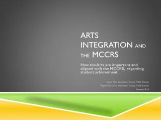 Arts Integration and the MCCRS