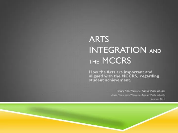arts integration and the mccrs