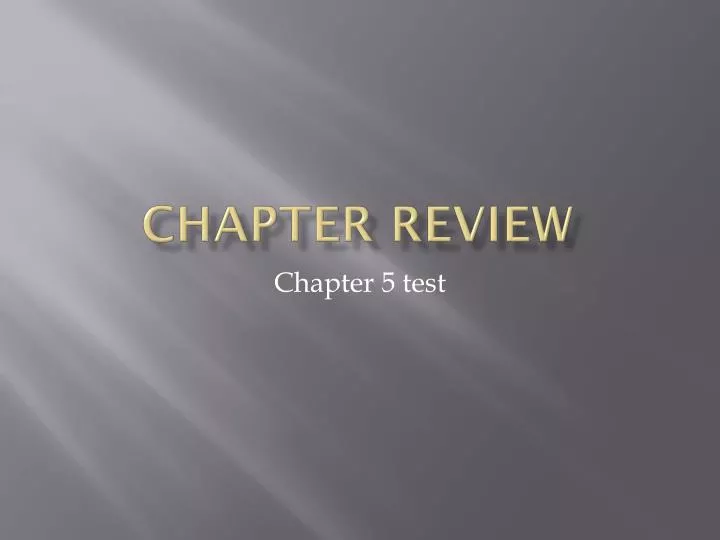 chapter review