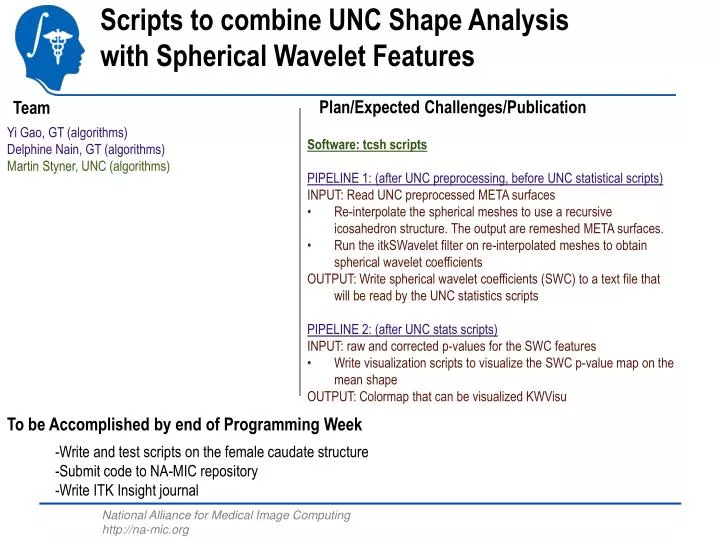 scripts to combine unc shape analysis with spherical wavelet features