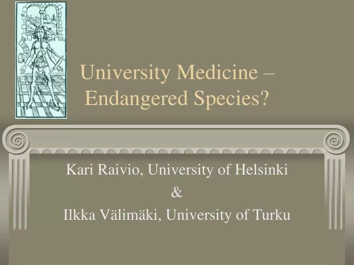 university medicine endangered species