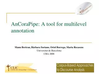 AnCoraPipe : A tool for multilevel annotation