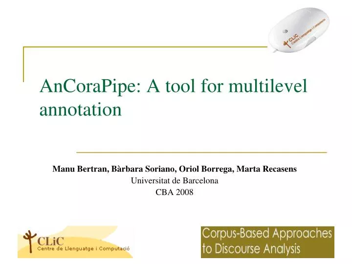 ancorapipe a tool for multilevel annotation