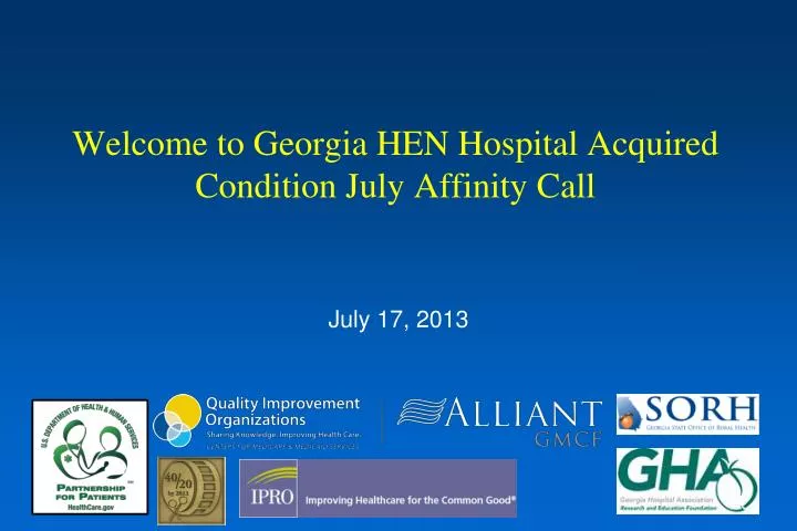 welcome to georgia hen hospital acquired condition july affinity call