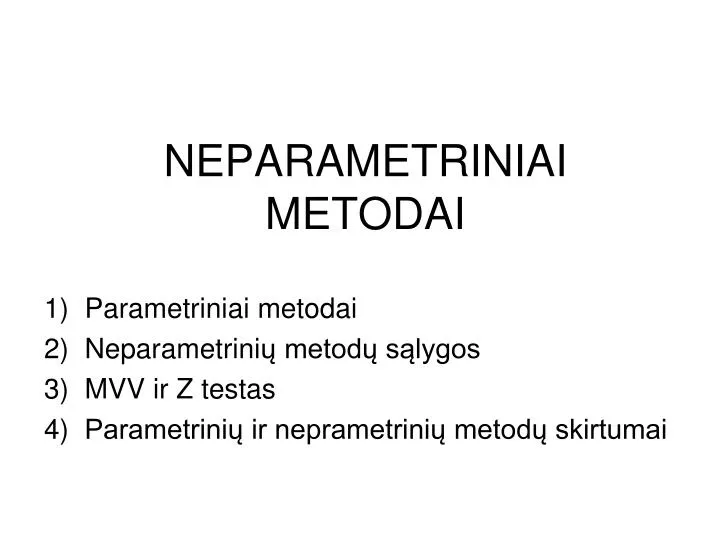 neparametriniai metodai