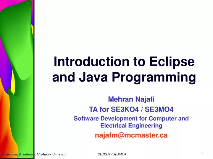 introduction to eclipse and java programming