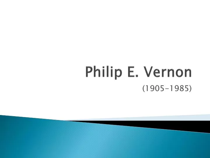 philip e vernon