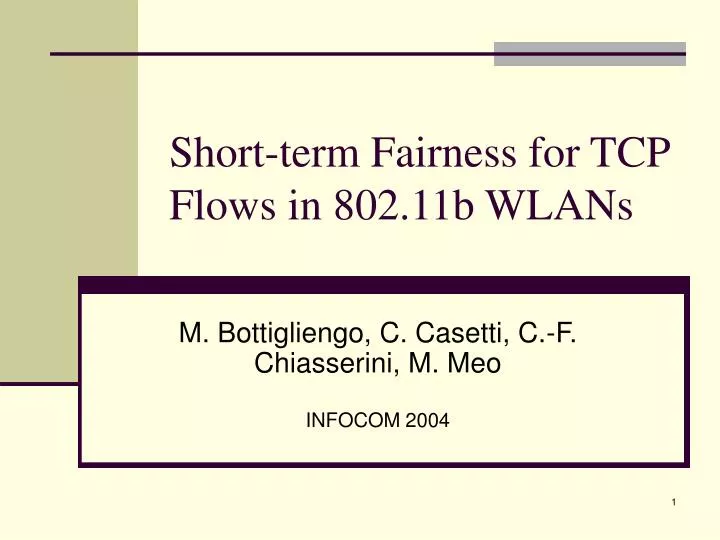 short term fairness for tcp flows in 802 11b wlans