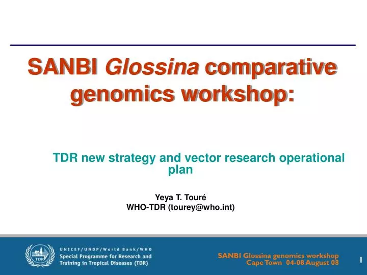 sanbi glossina comparative genomics workshop