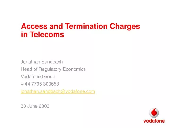 access and termination charges in telecoms