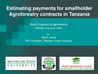 Estimating payments for smallholder Agroforestry contracts in Tanzania