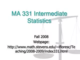 MA 331 Intermediate Statistics