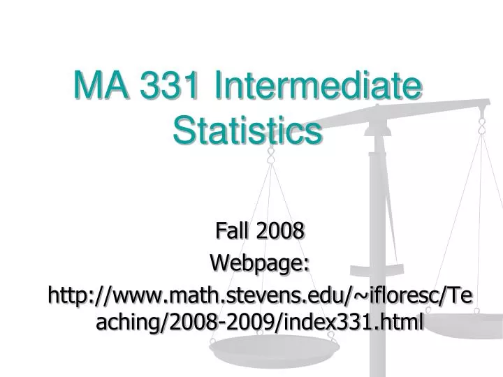 ma 331 intermediate statistics