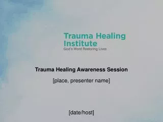 Trauma Healing Awareness Session
