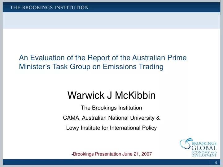 an evaluation of the report of the australian prime minister s task group on emissions trading
