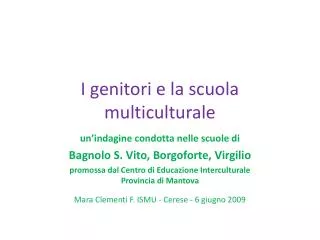 i genitori e la scuola multiculturale