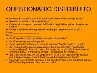 questionario distribuito