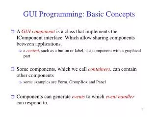GUI Programming: Basic Concepts